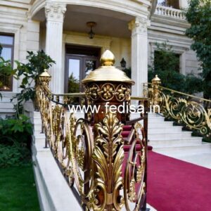 Premium Brass Balcony Railing With Fine Craftsmanship Iron Spiral Staircase Design