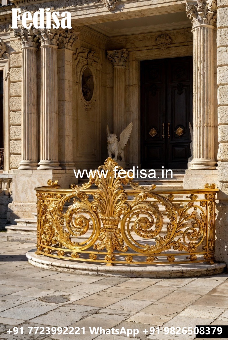 Stylish Brass Balcony Railing With Modern Design Stair Railing Iron Design