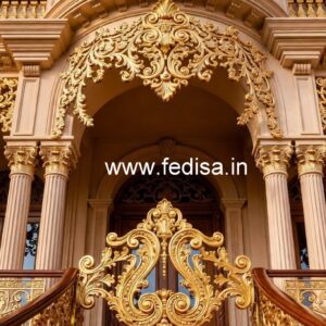 Stylish Brass Stair Railing With Premium Finish Apartment Building Staircase Design