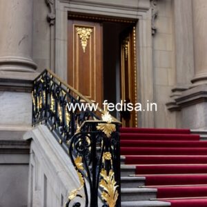 Stylish Brass Staircase Railing For Luxury Villas Arch Stairs Design