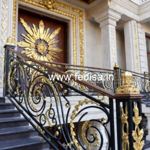 Decorative Brass Handrail Design For Interiors Modern Metal Staircase Railing