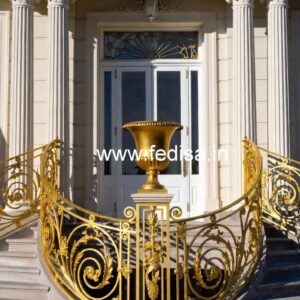 Modern Brass Staircase Railing With Unique Style Staircase Design And Installation