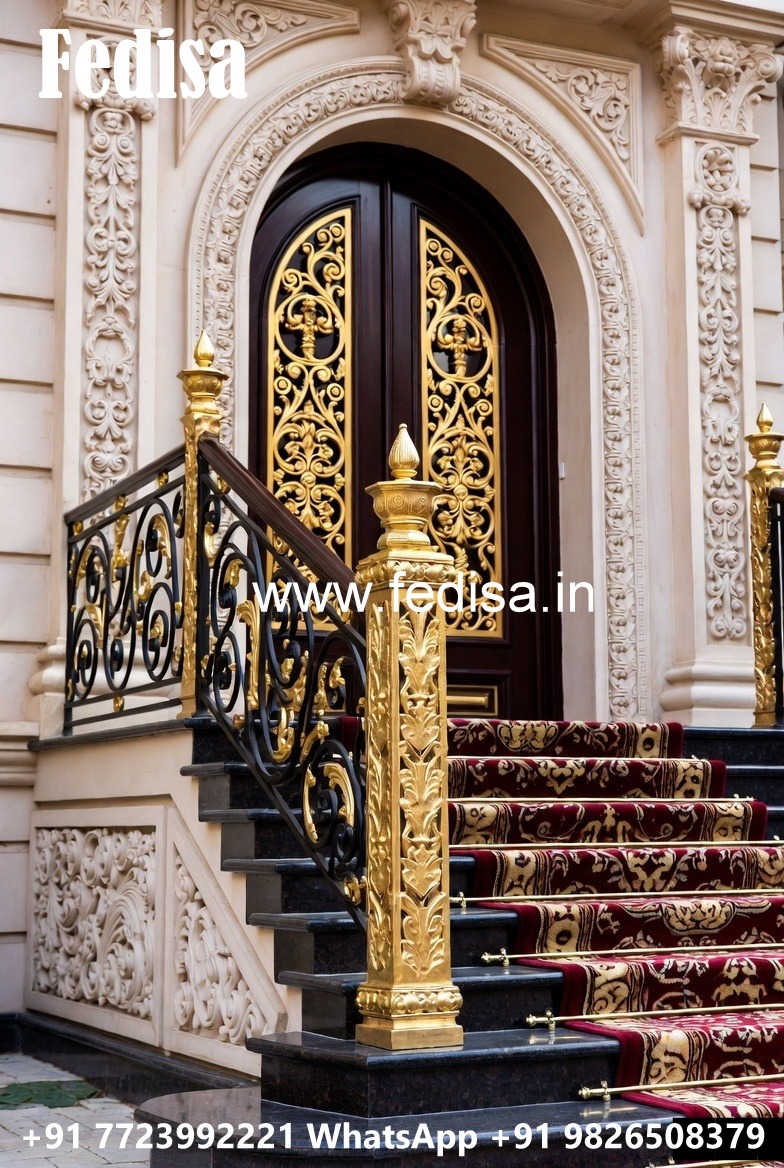 Stylish Brass Stair Railing With Artistic Touch House Plans With Stairs
