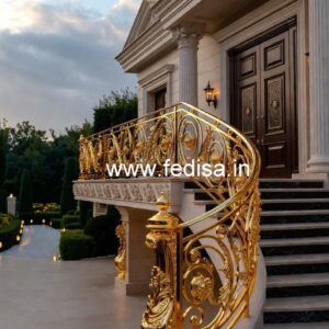 Antique Brass Staircase Railing With Classic Finish Small Bedroom Design With Stairs