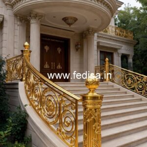 Designer Brass Handrail For Premium Staircases Elevator And Stairs Design