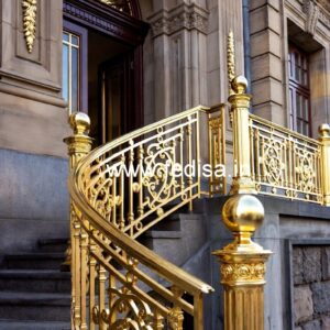 Modern Brass Railing Design With Decorative Patterns Stair Projects