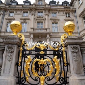 Designer Brass Staircase Railing For Luxury Homes Modern Curved Stair Railing