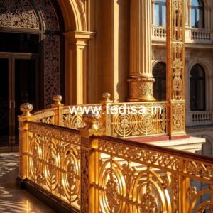 Handcrafted Brass Railing Design For Villas Sawtooth Staircase Design
