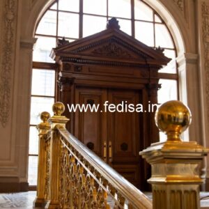 Traditional Brass Railing Design With Carving Work Industrial Design Stairs