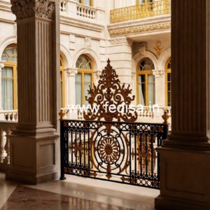 Brass Railing Design For Home Exterior Decor Staircase Design Dog Legged