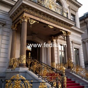 Luxury Brass Balcony Railing Inspiration Half Staircase Design