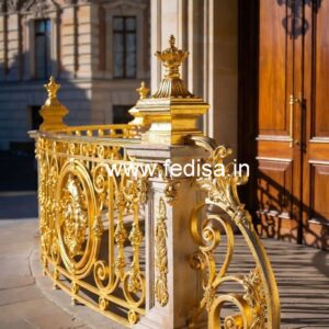 Antique Style Brass Railing Design For Classic Villas Staggered Staircase Design