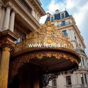 Stylish Brass Staircase Railing With Decorative Elements Modern Residential Stairs