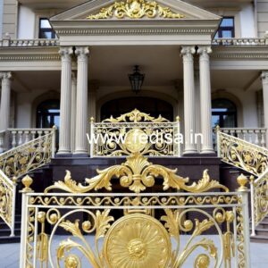 Artistic Brass Railing Design With Luxury Look Staircase Design To Save Space