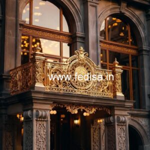 Elegant Brass Railing Design For Modern Villas Single Floor Staircase Design