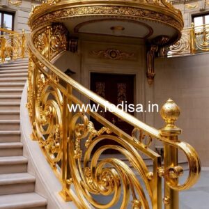 Stylish Brass Balcony Railing For Contemporary Homes Steel Frame Stairs Design