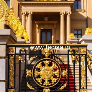 Decorative Brass Handrail With Artistic Detailing Balcony Glass Design