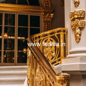 Premium Brass Balcony Railing With Fine Finish Staircase Handrail Design
