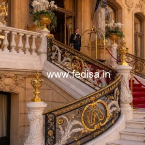 Classic Brass Staircase Design For Luxury Homes Jina Grill Design
