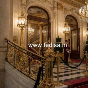 Elegant Brass Staircase Railing For Villas Glass Steel Railing Design