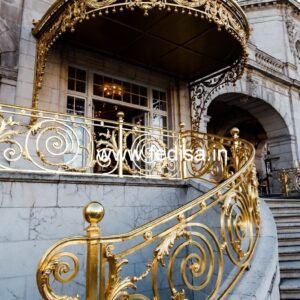 Elegant Brass Balcony Railing With Artistic Patterns Loha Pipe Railing