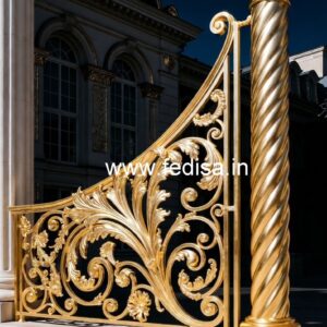 Modern Brass Staircase Railing With Glass Inserts Ss Glass Railing Design For Balcony