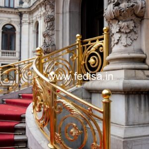 Luxury Brass Handrail For Grand Staircases Tafan Glass Railing Design
