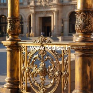 Brass Handrail Design With Luxury Appeal Pipe Railing Design For Roof
