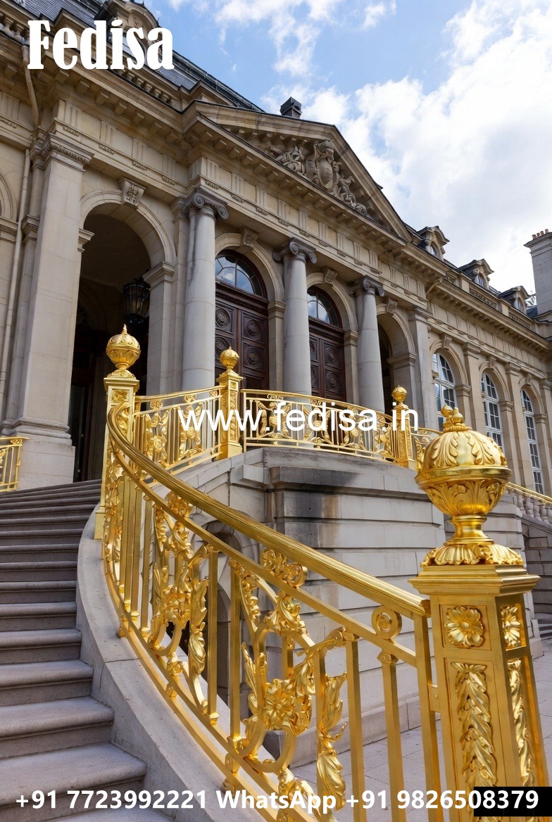 Brass Balcony Railing Design With Luxury Touch Metal Pipe Railing