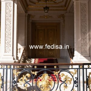 Elegant Brass Railing Design With Artistic Finish Square Pipe Grill Design For Balcony
