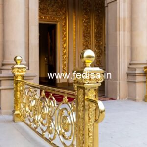Antique Brass Stair Railing For Classic Homes Balcony Grill Design With Glass