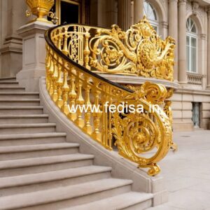 Luxury Brass Balcony Railing With Designer Finish Steel Railing With Glass Design For Balcony