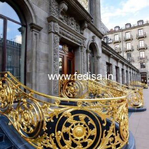 Decorative Brass Handrail Design For Interiors Square Steel Railing Design