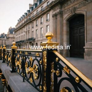 Elegant Brass Staircase Railing With Luxury Finish Iron Railing Design Price