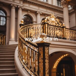 Elegant Brass Balcony Railing For Interior Decor Steel Railing Design For Terrace