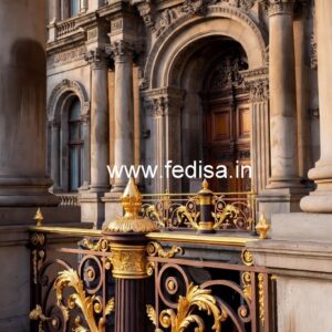 Decorative Brass Stair Railing With Elegant Finish Terrace Steel Railing Design