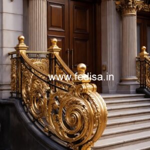 Modern Brass Staircase Railing With Premium Look Staircase Wooden Handrail Design