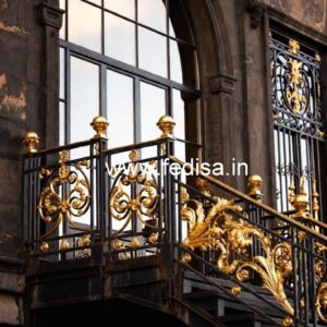 Antique Finish Brass Railing Design For Interiors Roof Iron Railing Design