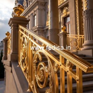 Premium Brass Staircase Railing Design For Elegant Homes Cement Railing Pillar Design