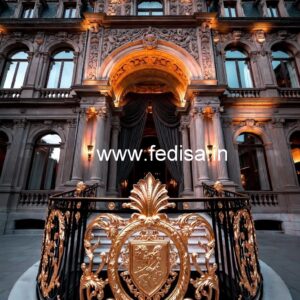 Modern Brass Balcony Railing With Sleek Finish Tubular Railing Design