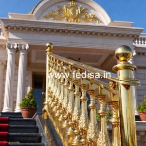 Designer Brass Staircase Railing With Custom Patterns Square Bar Railing Design