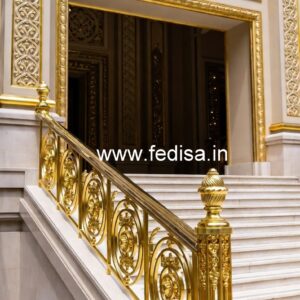Brass Handrail Design With Luxury Appeal Jeene Ki Grill Ka Design