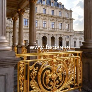 Luxury Brass Balcony Railing For Modern Architecture Staircase Ss Grill Design