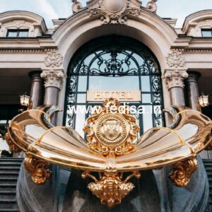 Designer Brass Stair Railing With Artistic Work Outer Railing Design