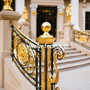 Elegant Brass Balcony Railing With Classic Design Bungalow Railing Design