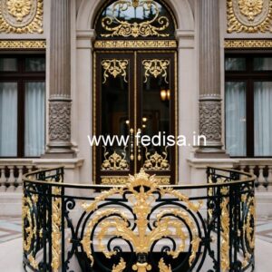 Antique Brass Railing Design With Royal Appeal Tubular Steel Terrace Design