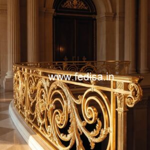 Premium Brass Staircase Handrail For Homes Modern Brick Railing Design