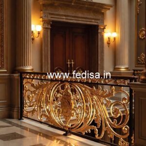 Luxury Brass Balcony Railing With Classic Style Front Railing Design With Glass