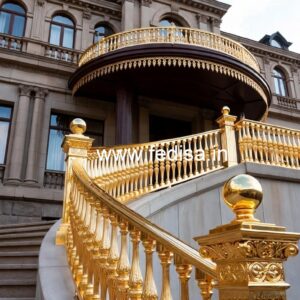 Designer Brass Handrail For Stylish Staircases Fiber Railing Design