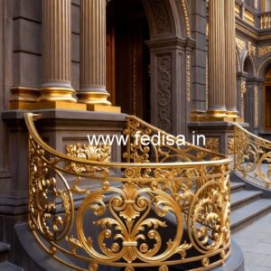 Elegant Brass Staircase Railing With Luxury Finish Simple Balcony Railing Design
